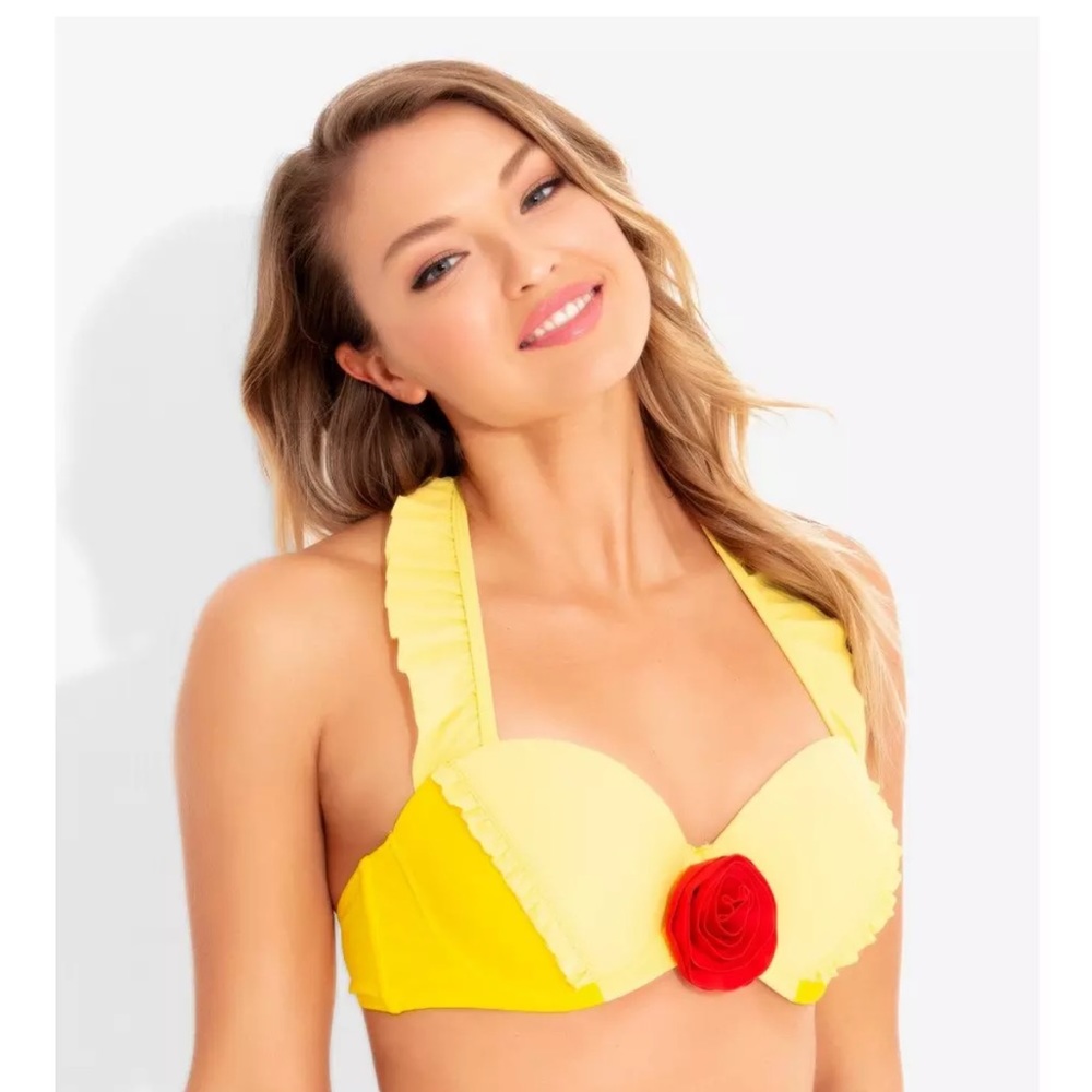 Disney Beauty And The Beast Belle Ruffle Swim Top from Hot Topic size 1
